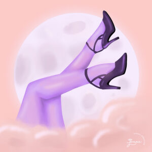 Imagen de las piernas de una mujer "extraterrestre" en la luna